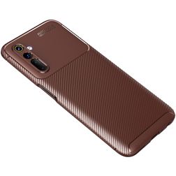 Mobigear Racing Realme 6 Hoesje Flexibel TPU Backcover - Bruin