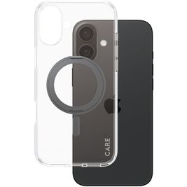 CARE by PanzerGlass Feature Case iPhone 16 Plus MagSafe Hoesje Hardcase Backcover - Transparant / Zwart