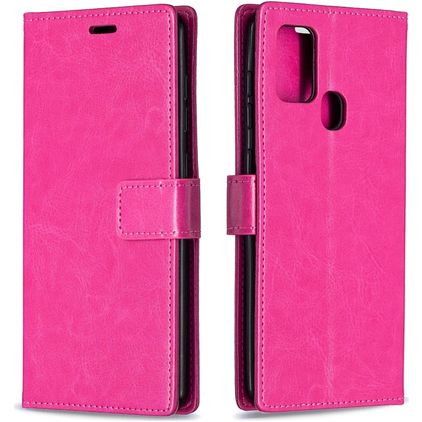 Mobigear Wallet Samsung Galaxy A21s Hoesje Bookcase Portemonnee - Magenta