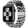 Mobigear Braided Nylon Apple Watch Bandje Klemsluiting - 49/46/45/44 mm - Zwart / Wit