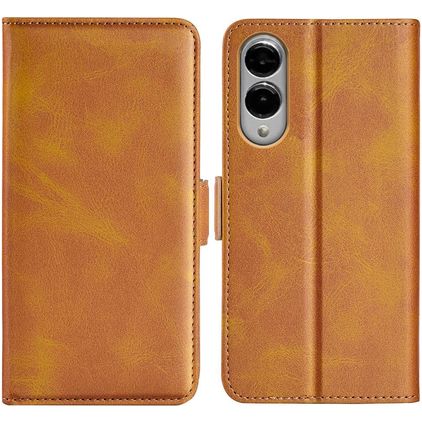 Mobigear Slim Magnet Samsung Galaxy S25 Edge Hoesje Bookcase Portemonnee - Cognac