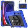 Mobigear SureGrip Xtreme Samsung Galaxy Tab S9 Hoes Hard Kunststof,Siliconen Backcover + Stylus Houder + Schouderband + Standaard - Donkerblauw