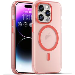Mobigear Shockproof iPhone 16 Pro Max MagSafe Hoesje Flexibel TPU Backcover - Rood