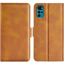 Mobigear Slim Magnet Motorola Moto G22 Hoesje Bookcase Portemonnee - Cognac