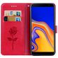 Mobigear Roses Samsung Galaxy J6 Plus Hoesje Bookcase Portemonnee - Rood
