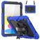 Mobigear SureGrip Xtreme iPad 10 (2022) Hoes Hard Kunststof,Siliconen Backcover + Schouderband + Standaard - Zwart / Blauw