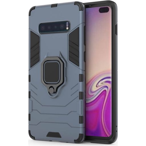 Mobigear Armor Ring Samsung Galaxy S10 Plus Hoesje Hardcase Backcover Shockproof met Ringhouder - Marineblauw