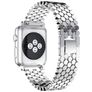 Mobigear Honeycomb Stalen Apple Watch Bandje Gespsluiting - 42/41/40/38 mm - Zilver