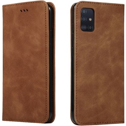 Mobigear Retro Slim Samsung Galaxy A71 Hoesje Bookcase Portemonnee - Bruin