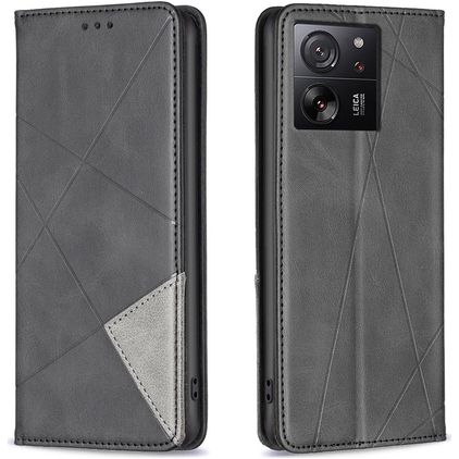 Mobigear Rhombus Slim Xiaomi 13T Pro Hoesje Bookcase - Zwart