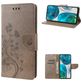 Mobigear Flowers Motorola Moto G82 Hoesje Bookcase Portemonnee - Grijs