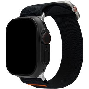 Mobilize Elastic Nylon Apple Watch Bandje Elastische band - 49/46/45/44 mm - Zwart