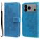 Mobigear Flowers iPhone 17 Pro Max Hoesje Bookcase Portemonnee - Blauw