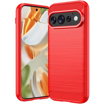 Mobigear Brushed Slim Google Pixel 11 Hoesje Flexibel TPU Backcover - Rood