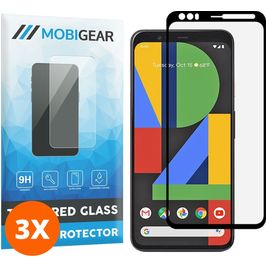 Mobigear Premium Google Pixel 4 Glazen Screenprotector - Case Friendly - Zwart (3-Pack)