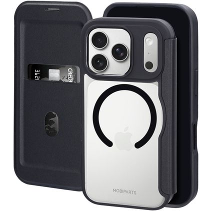 Mobiparts Shield Line iPhone 17 Pro MagSafe Hoesje Bookcase - Zwart
