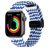 Mobigear Braided Mag Nylon Apple Watch Bandje Magneetsluiting - 49/46/45/44 mm - Zwart / Wit