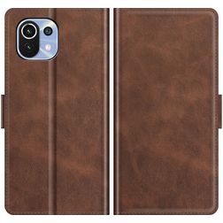 Mobigear Slim Magnet Xiaomi Mi 11 Lite Hoesje Bookcase Portemonnee - Bruin