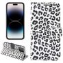 Mobigear Leopard iPhone 14 Pro Max Hoesje Bookcase Portemonnee - Wit