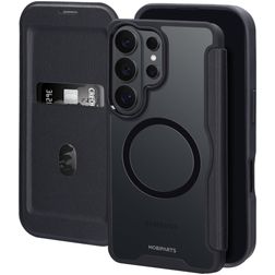 Mobiparts Shield Line Samsung Galaxy S26 Ultra MagSafe Hoesje Bookcase - Zwart