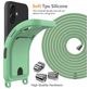 Mobigear Lanyard Card iPhone 16 Plus Siliconen Hoesje met koord en Pasjeshouder - Groen