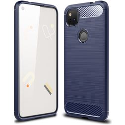 Mobigear Brushed Slim Google Pixel 4a Hoesje Flexibel TPU Backcover - Blauw