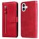 Mobigear Zipper iPhone 17 Hoesje Bookcase Portemonnee - Rood