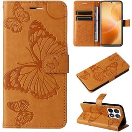 Mobigear Butterfly Xiaomi 14T Pro Hoesje Bookcase Portemonnee - Cognac