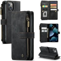Caseme C30 iPhone 13 Hoesje Bookcase Portemonnee - Zwart
