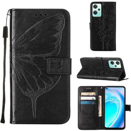 Mobigear Butterfly Realme 9 Pro Hoesje Bookcase Portemonnee - Zwart