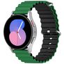 Mobigear Ocean Siliconen Smartwatch Bandje Gespsluiting - Universeel 22 mm connector - Zwart / Groen