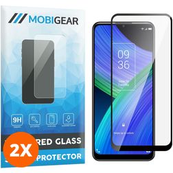 Mobigear Premium TCL 20 R 5G Glazen Screenprotector - Case Friendly - Zwart (2-Pack)