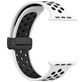 Mobigear Sport Plus Mag Siliconen Apple Watch Bandje Magneetsluiting - 42/41/40/38 mm - Zwart / Wit
