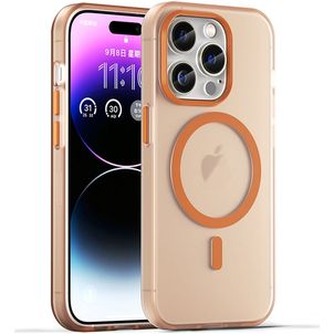 Mobigear Shockproof iPhone 16 Pro Max MagSafe Hoesje Flexibel TPU Backcover - Oranje