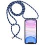 Mobigear Lanyard iPhone 11 Flexibel TPU Hoesje met koord - Transparant / Blauw