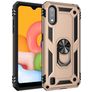 Mobigear Armor Ring Samsung Galaxy A01 Hoesje Hardcase Backcover Shockproof met Ringhouder - Roségoud