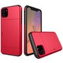 Mobigear Card iPhone 11 Hoesje Hardcase Backcover Shockproof met Pasjeshouder - Rood
