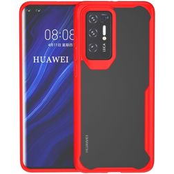 Mobigear Crystal Huawei P40 Pro Hoesje Hardcase Backcover - Transparant / Rood