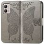 Mobigear Butterfly Motorola Moto G53 5G Hoesje Bookcase Portemonnee - Grijs