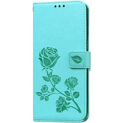 Mobigear Roses Xiaomi Redmi Note 9 Pro Hoesje Bookcase Portemonnee - Turquoise