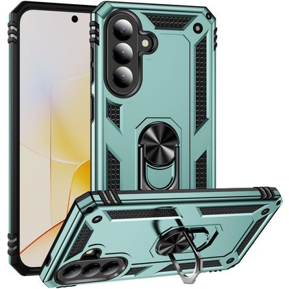 Mobigear Armor ring Samsung Galaxy A57 Hoesje Hardcase Backcover Shockproof met Ringhouder - Donkergroen