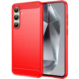 Mobigear Brushed Slim Samsung Galaxy S24 FE Hoesje Flexibel TPU Backcover - Rood