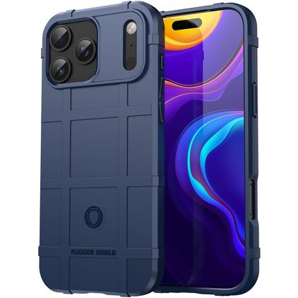 Mobigear Rugged Shield iPhone 17 Pro Max Hoesje Flexibel TPU Backcover Shockproof - Blauw