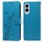 Mobigear Flowers Samsung Galaxy S25 Edge Hoesje Bookcase Portemonnee - Blauw