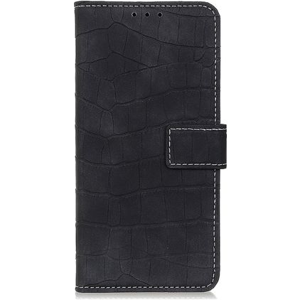 Mobigear Croco Google Pixel 6a Hoesje Bookcase Portemonnee - Zwart