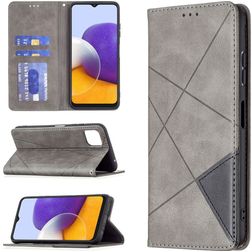 Mobigear Rhombus Slim Samsung Galaxy A22 5G Hoesje Bookcase - Grijs