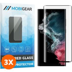 Mobigear Premium Samsung Galaxy S22 Ultra Glazen Screenprotector - Case Friendly - Zwart (3-Pack)