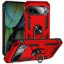 Mobigear Armor Ring Google Pixel 9 Hoesje Hardcase Backcover Shockproof met Ringhouder - Rood