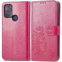 Mobigear Clover Motorola Moto G50 Hoesje Bookcase Portemonnee - Roze