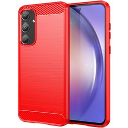 Mobigear Brushed Slim Samsung Galaxy A55 Hoesje Flexibel TPU Backcover - Rood